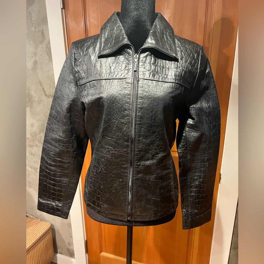 Vintage Embossed leather jacket